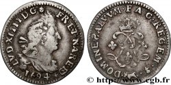 LOUIS XIV  THE SUN KING  Quatre sols aux deux L couronnées de Béarn 1694 Pau XF/AU
