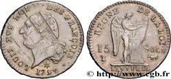 LOUIS XVI 15 sols au génie 1792 Pau AU