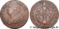 LOUIS XVI 2 sols au faisceau 1792 Strasbourg AU