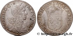 LOUIS XIV THE SUN KING Demi-écu, portrait apollinien 1667 Toulouse