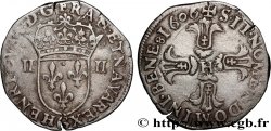 HENRY IV Quart d écu, écu de face, 3e type 1606 Poitiers