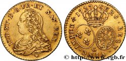 LOUIS XV DIT LE BIEN AIMÉ Demi-louis d or aux écus ovales, buste habillé 1727 Poitiers