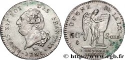 LOUIS XVI 30 sols dit  au génie , type FRANÇOIS 1791 Paris AU/AU