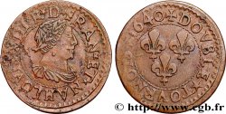 LOUIS XIII LE JUSTE Double tournois, 15e type de La Rochelle 1640 La Rochelle