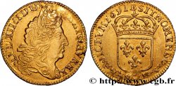 LOUIS XIV LE GRAND OU LE ROI SOLEIL Demi-louis d or à l écu 1691 Rouen