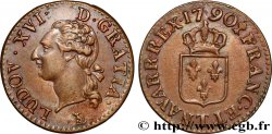LOUIS XVI Liard dit à l écu 1790 Nantes