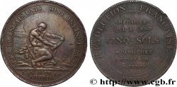 CONFIANCE (MONNAIES DE...) Monneron de 5 sols à l Hercule, frappe monnaie 1792 Birmingham, Soho