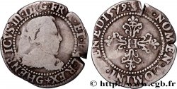 HENRI III Quart de franc au col gaufré 1579 Poitiers