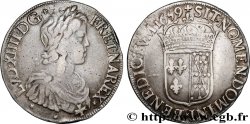 LOUIS XIV  THE SUN KING  Écu de Navarre, portrait à la mèche longue 1659 Saint-Palais XF