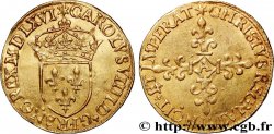 CHARLES IX Écu d or au soleil, 1er type 1566 (MDLXVI) Paris