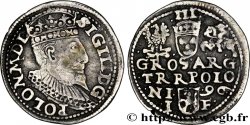 POLOGNE - ROYAUME DE POLOGNE - SIGISMOND III VASA Trois groschen ou trojak koronny 1596 Cracovie
