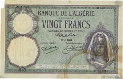 20 Francs ALGERIA  1925 P.078b
