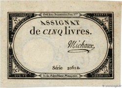 5 Livres FRANCE  1793 Ass.46a AU