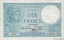 10 Francs MINERVE modifié FRANCE  1940 F.07.15 VF