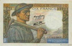 10 Francs MINEUR FRANKREICH  1944 F.08.10