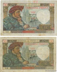 50 Francs JACQUES CŒUR Lot FRANCIA  1940 F.19.01 MB