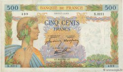 500 Francs LA PAIX FRANKREICH  1941 F.32.19