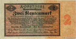 2 Rentenmark ALLEMAGNE  1923 P.162