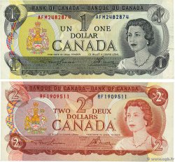 1 et 2 Dollars Lot CANADA  1973 P.085c et P.086a TTB