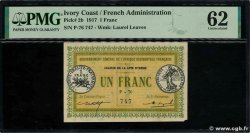 1 Franc IVORY COAST  1917 P.02b UNC-