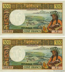 100 Francs Consécutifs TAHITI  1973 P.24b UNC-