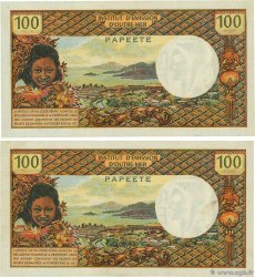 100 Francs Consécutifs TAHITI  1973 P.24b q.FDC