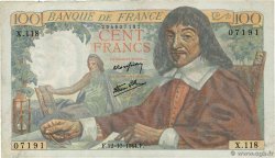 100 Francs DESCARTES FRANCE  1944 F.27.08