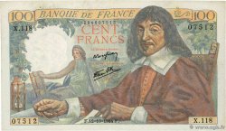 100 Francs DESCARTES FRANCE  1944 F.27.08