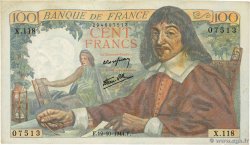 100 Francs DESCARTES FRANCE  1944 F.27.08