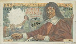 100 Francs DESCARTES FRANCE  1944 F.27.08