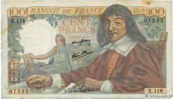 100 Francs DESCARTES FRANCE  1944 F.27.08