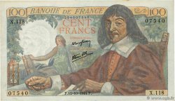 100 Francs DESCARTES FRANCE  1944 F.27.08