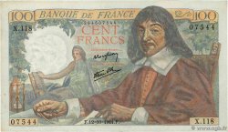 100 Francs DESCARTES FRANCE  1944 F.27.08