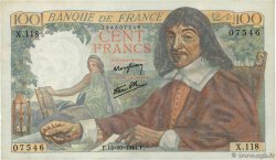 100 Francs DESCARTES FRANCE  1944 F.27.08