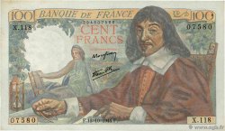 100 Francs DESCARTES FRANCE  1944 F.27.08