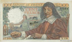 100 Francs DESCARTES FRANCE  1944 F.27.08