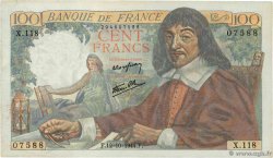 100 Francs DESCARTES FRANCE  1944 F.27.08