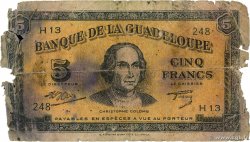 5 Francs GUADELOUPE  1942 P.21b MC