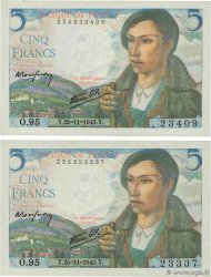5 Francs BERGER Lot FRANCE  1943 F.05.04 pr.NEUF