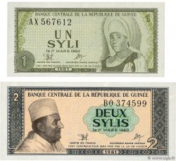 1 Syli et 2 Sylis Lot GUINÉE  1981 P.20 et 21 NEUF