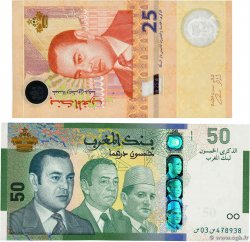 25 et 50 Dirhams Commémoratif MAROC  2009 P.72 et P.73 NEUF