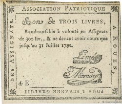 300 Livres Faux FRANCE regionalism and various Rouen 1792 P.-