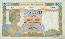 500 Francs LA PAIX FRANKREICH  1941 F.32.23