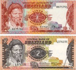 1 Lilangeni et 2 Emalangeni Lot SWAZILAND  1974 P.01a et P.02a NEUF