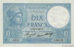 10 Francs MINERVE FRANKREICH  1937 F.06.18 VZ+