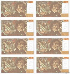 100 Francs DELACROIX imprimé en continu Consécutifs FRANCIA  1991 F.69bis.03c1 SC