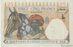 25 Francs FRENCH WEST AFRICA  1942 P.27 UNC