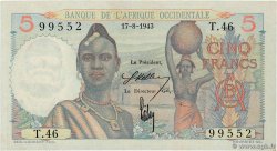 5 Francs AFRIQUE OCCIDENTALE FRANÇAISE (1895-1958)  1943 P.36