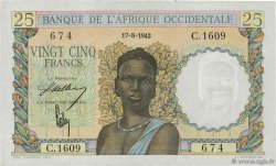 25 Francs AFRIQUE OCCIDENTALE FRANÇAISE (1895-1958)  1943 P.38