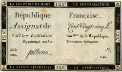 125 Livres FRANCE  1793 Ass.44a